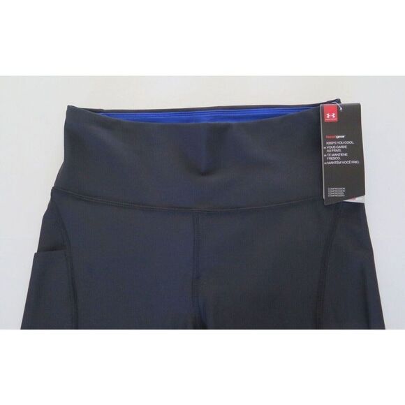 Under Armour 1359352 Women's Sz M Black/Blue 7/8 Ankle Crop Compression Pants - Picture 3 of 7